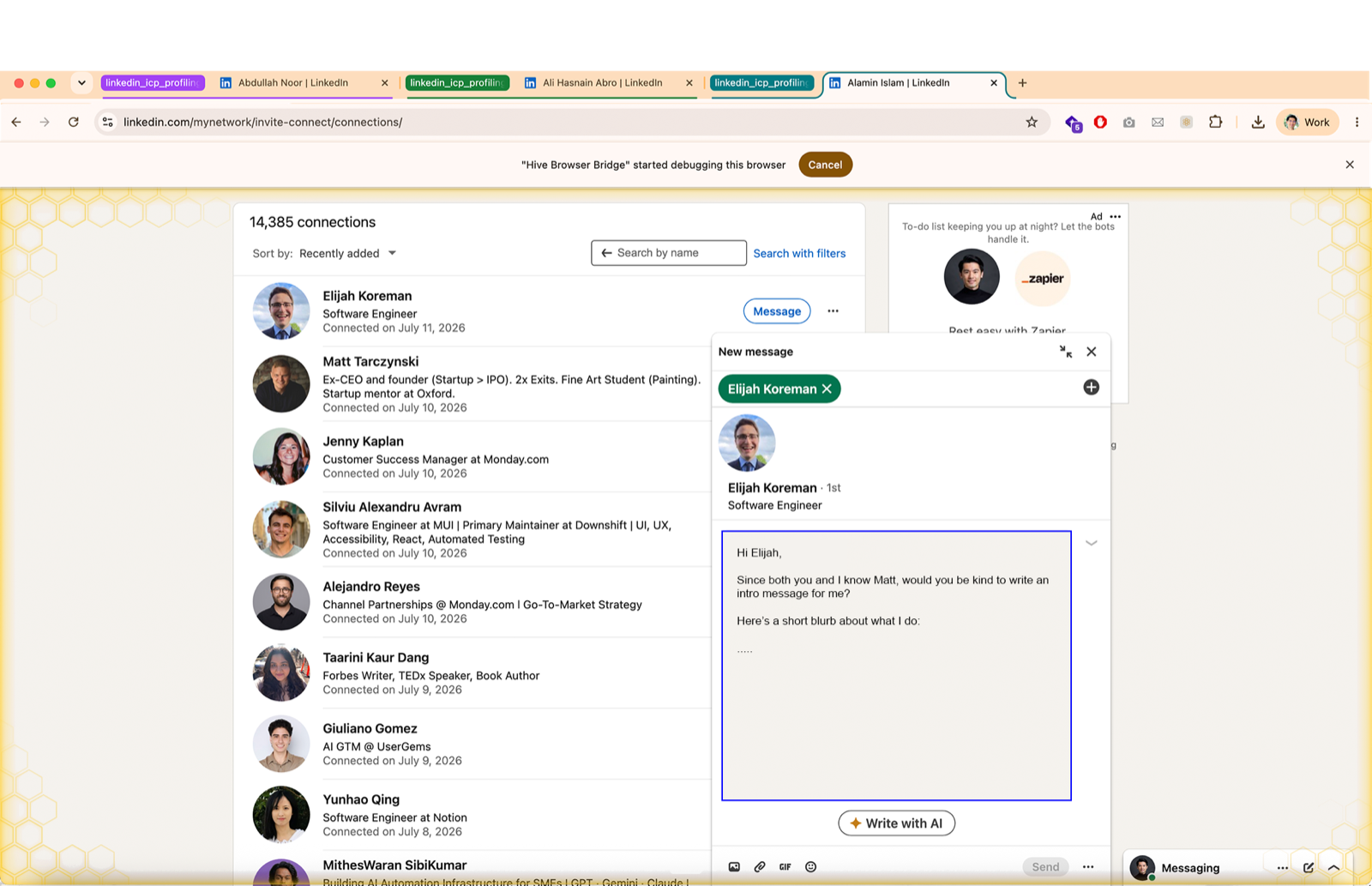 Warm Intro Mapper — screen 2